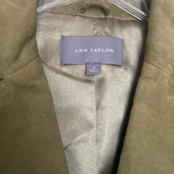Ann Taylor new no tags suede jacket in celery green sz 14 - Picture 3 of 7